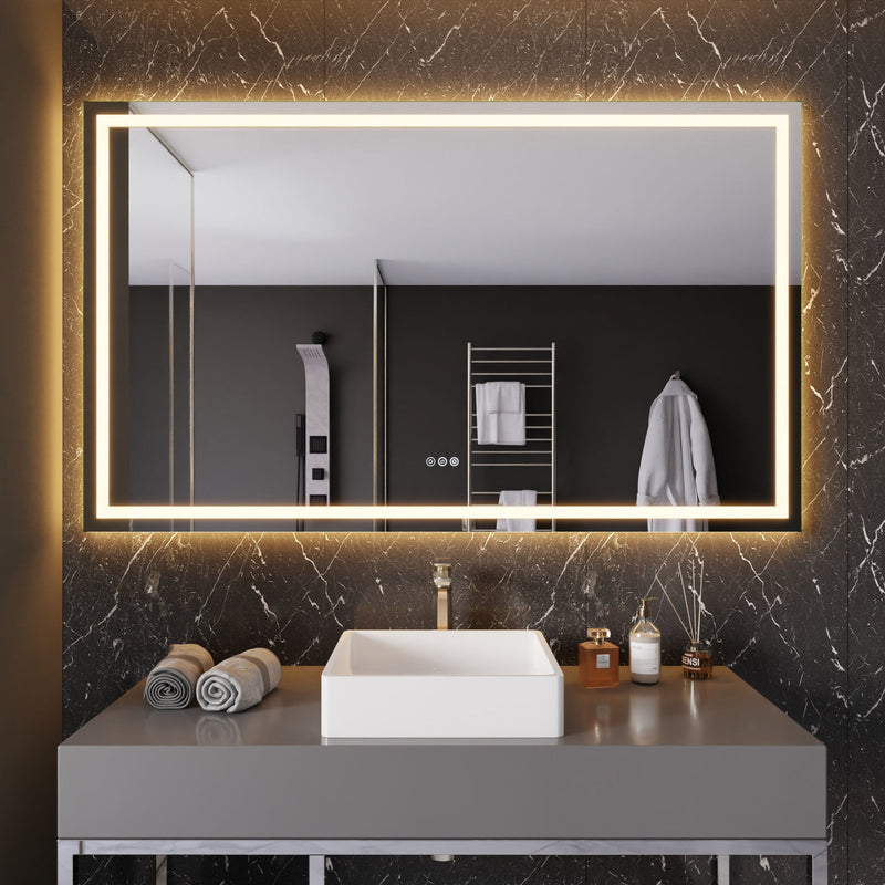 ANZZI Frameless LED Front/Back Light Bathroom Mirror with Defogger 36-in. x 60-in.
