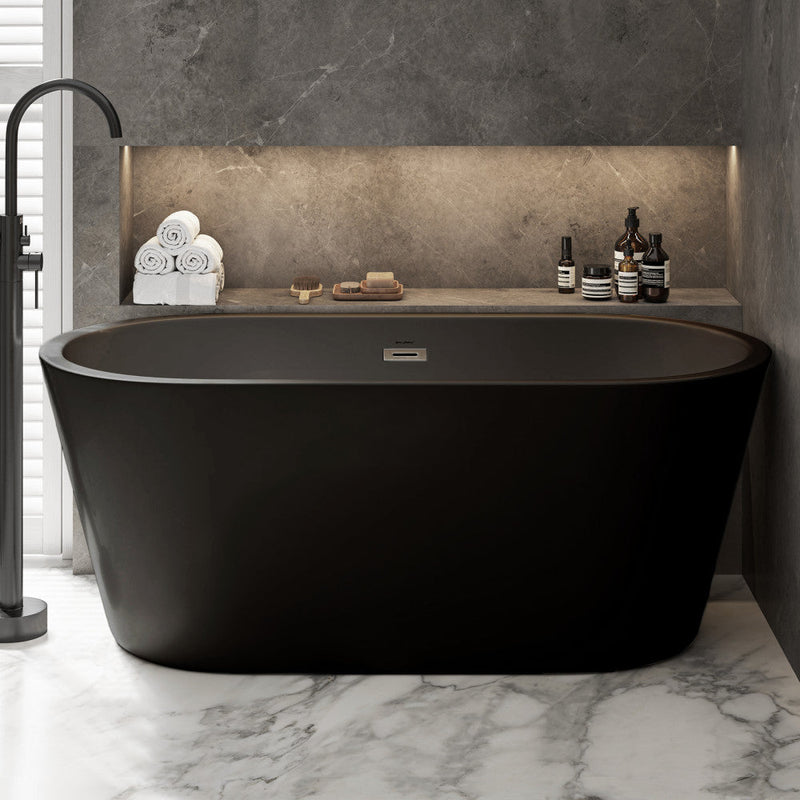Swiss Madison Claire 60 in. Freestanding Bathtub Matte Black SM-FB590MB