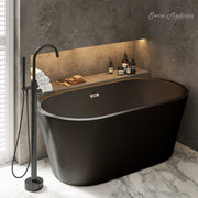 Swiss Madison Claire 60 in. Freestanding Bathtub Matte Black Angle View