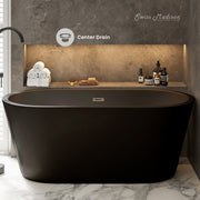 Swiss Madison Claire 60 in. Freestanding Bathtub Matte Black Overhead View