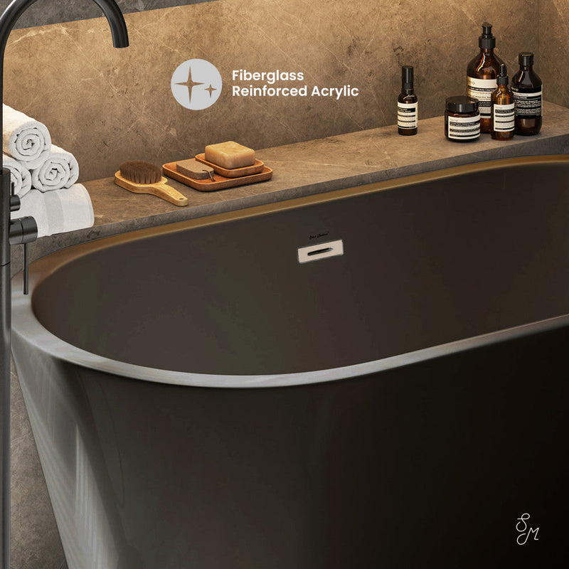 Swiss Madison Claire 60 in. Matte Black Acrylic Soaking Tub Detail