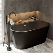 Swiss Madison Claire 60 in. Freestanding Bathtub Matte Black Bathroom Installation