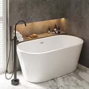 Swiss Madison Claire 60 in. Freestanding Bathtub White Bathroom Installation