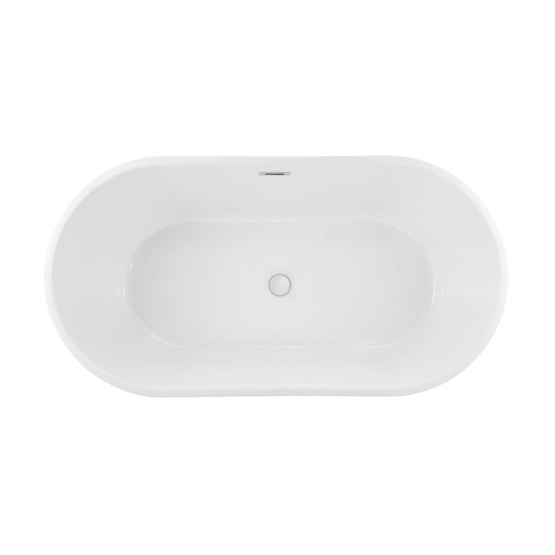 Swiss Madison Claire 60 in. Freestanding Bathtub White Dimensions SM-FB590
