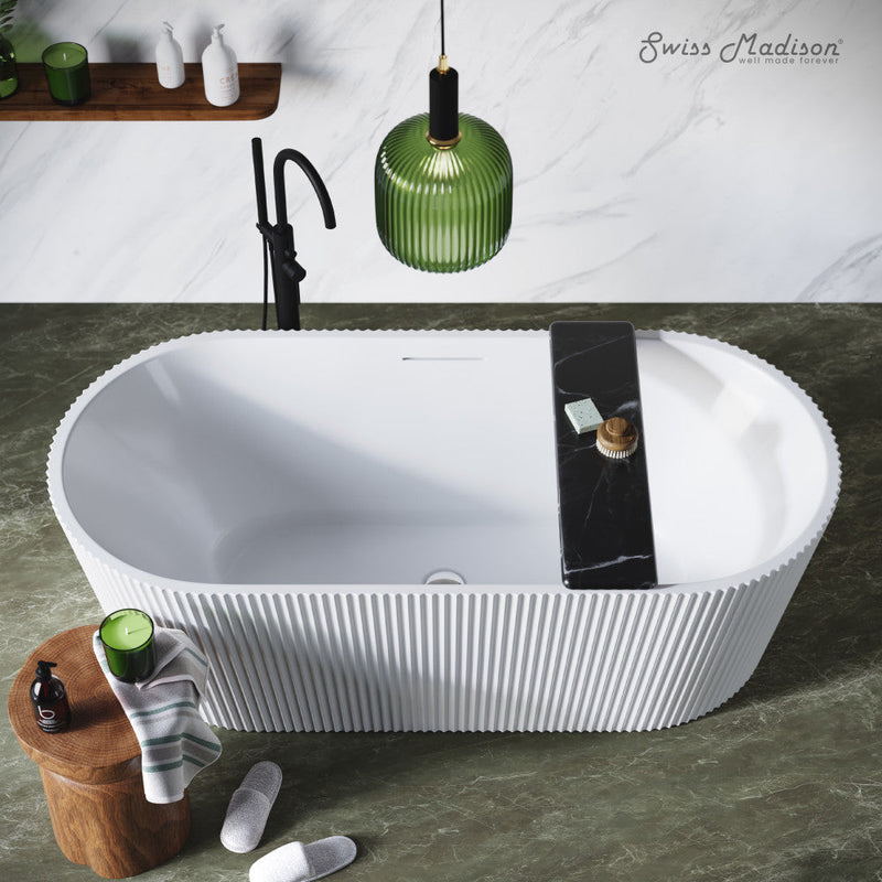 Swiss Madison Lafayette 67 in. Freestanding Bathtub White Angle View