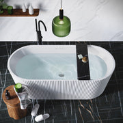 Swiss Madison Lafayette 67 in. Freestanding Bathtub White Bathroom Installation