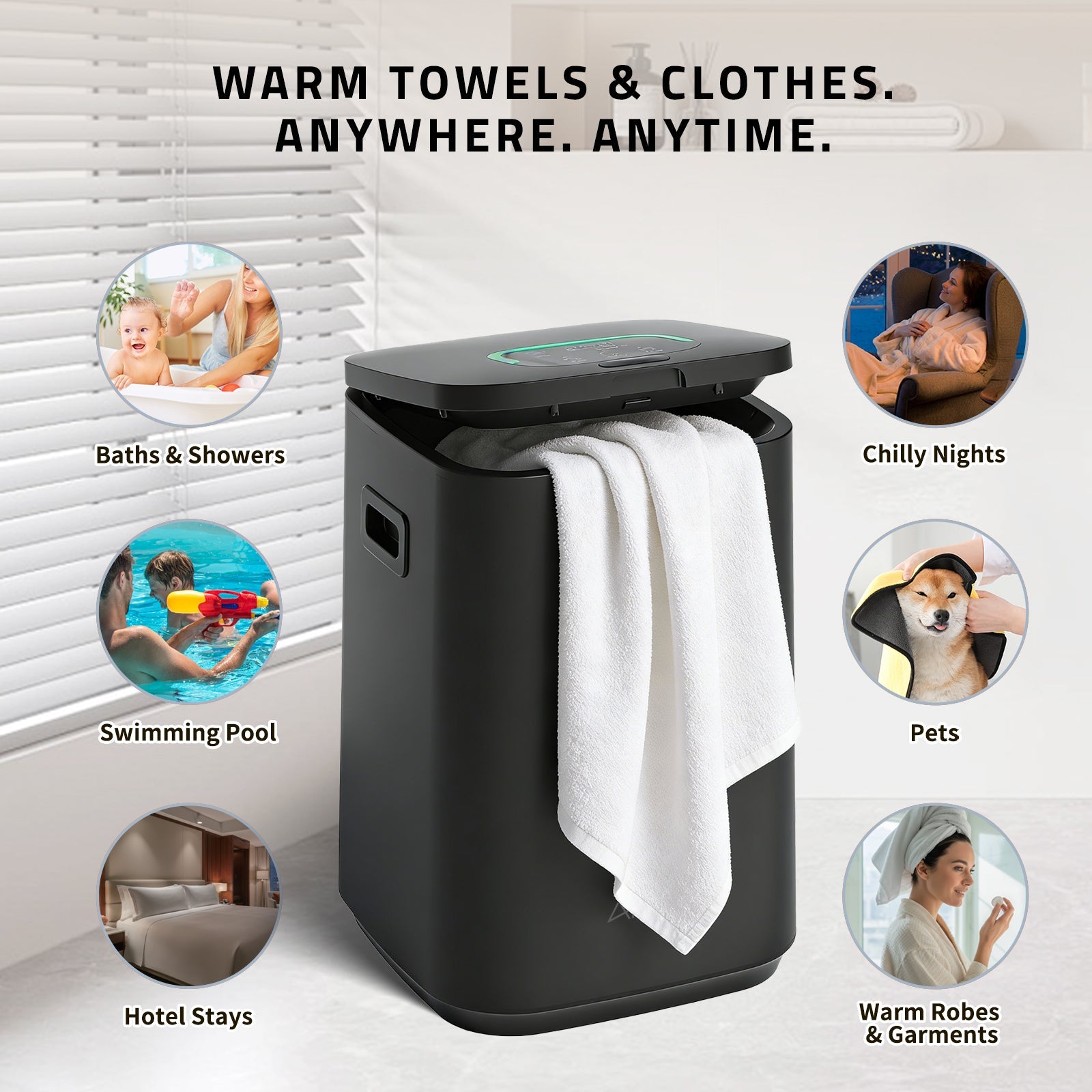 ANZZI 23L Luxury Bucket Towel Warmer — Majestic Flush