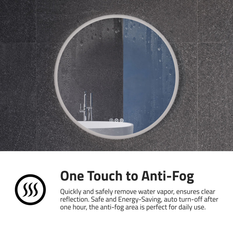 ANZZI Round LED Smart Mirror 24 28 32 Inch BA-LMDFX1859-PRX