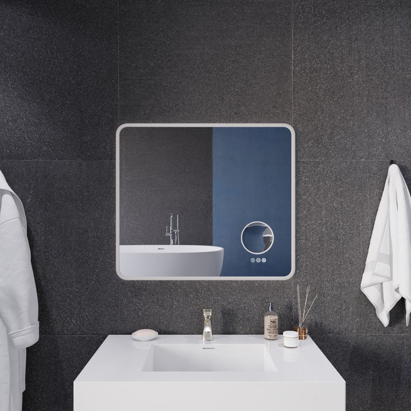 ANZZI LED Bathroom Mirror with 3X Magnification and Defogger 27-in. x 31-in.
