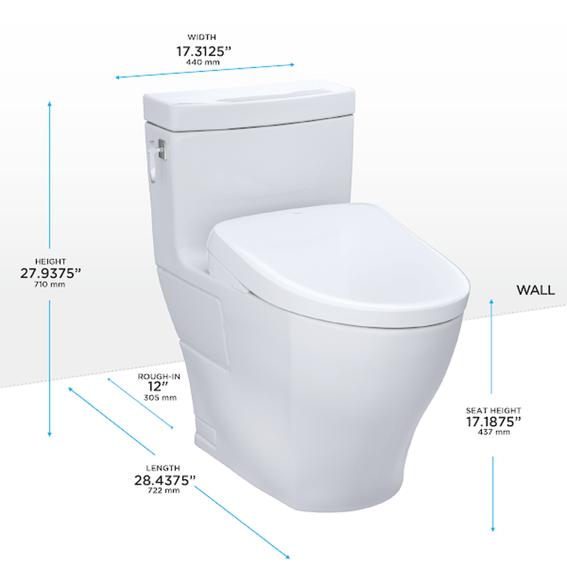 TOTO Aimes Washlet + S7A 1.28 GPF One Piece