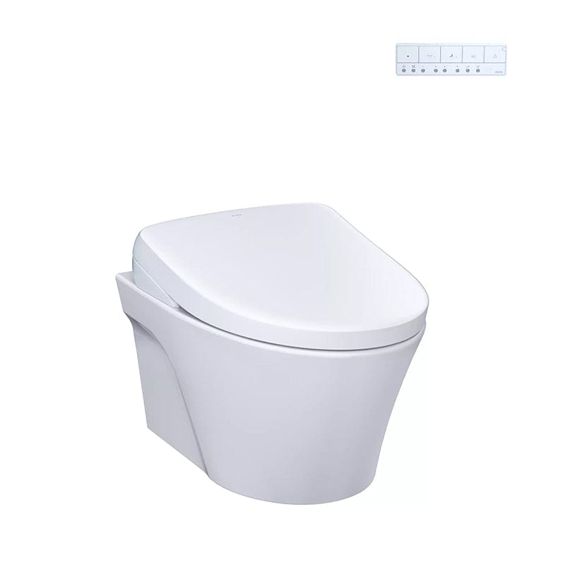 TOTO WASHLET+ AP Wall Hung Elongated Toilet Bowl with S7 Contemporary Bidet Seat Matte Silver CWT4264726CMFG#MS