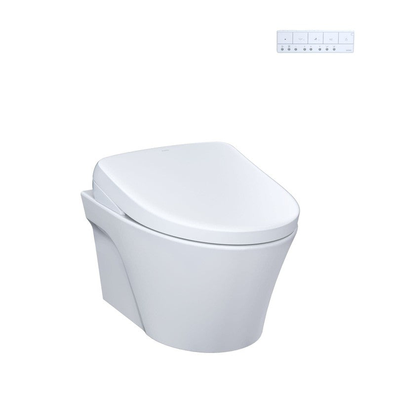TOTO WASHLET+ AP Wall Hung Elongated Toilet with S7A Contemporary Bidet Seat Matte Silver CWT4264736CMFGA#MS
