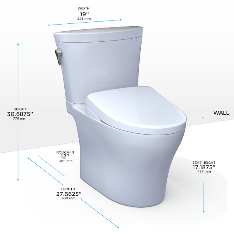 TOTO Aquia IV Arc Washlet + S7 1.28 & 0.9 GPF Two Piece
