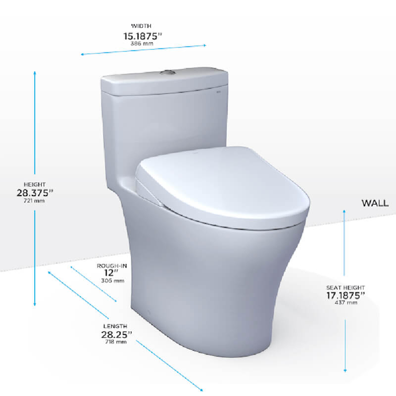 TOTO Aquia IV Washlet + S7 1.28 & 0.9 GPF One Piece