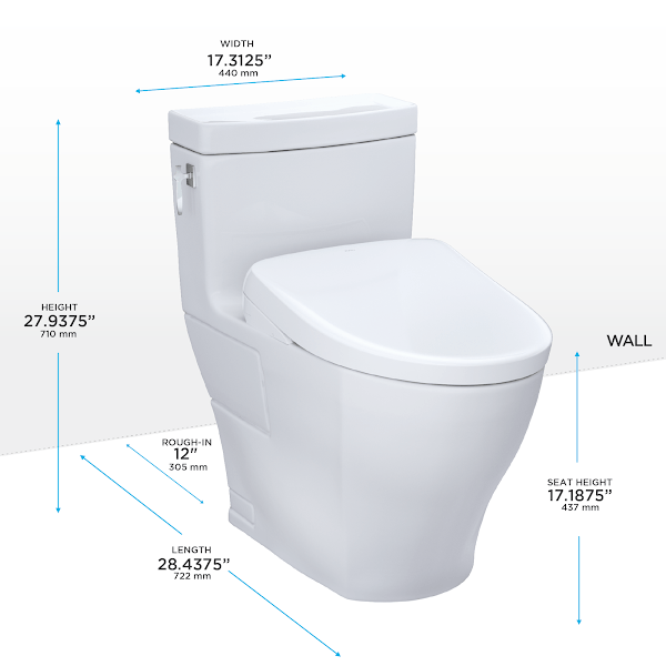 TOTO Aimes Washlet + S7 1.28 GPF One Piece