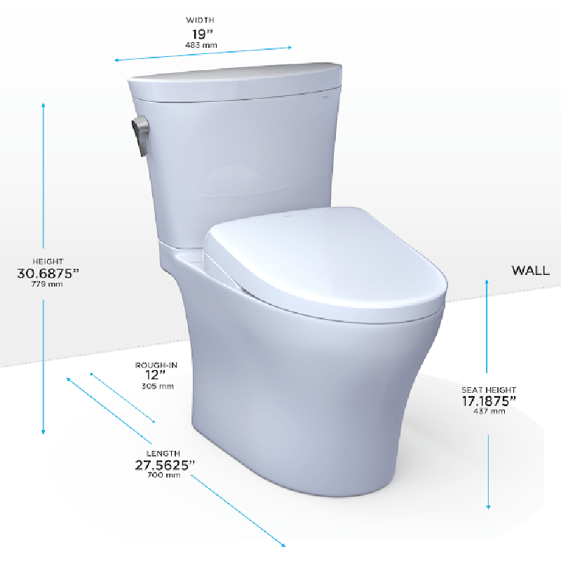 TOTO Aquia IV Arc Washlet + S7A 1.28 & 0.9 GPF Two Piece