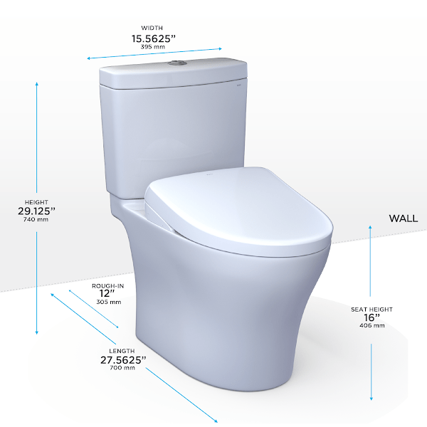 TOTO Aquia IV Washlet + S7 1.28 & 0.9 GPF Two Piece