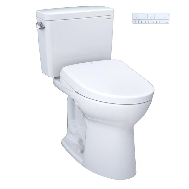 TOTO Drake Elongated WASHLET+ S7 1.28 GPF Two-Piece Toilet with EWATER+ Contemporary Auto Flush Bidet Seat MW7764726CEFGA#01