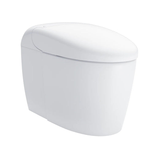 TOTO Neorest RS dual flush integrated smart toilet in cotton white, side view