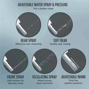 TOTO WASHLET G5A Lite adjustable nozzle spray feature with 5 pressure settings and warm water wash