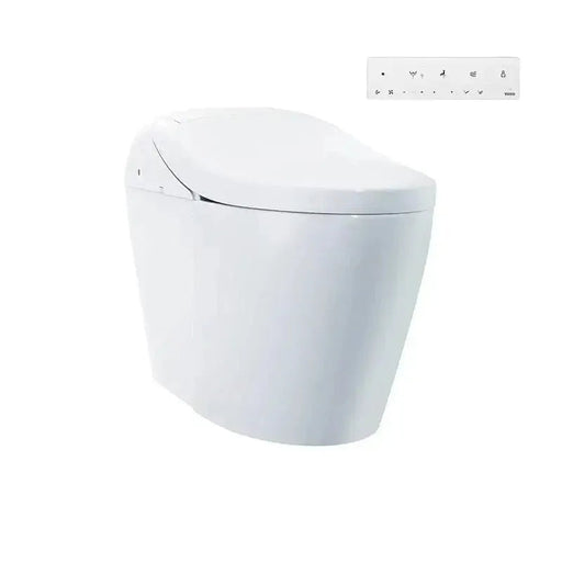 TOTO WASHLET G5A Lite Integrated Smart Toilet MS7421CEMFG Cotton White front view, ADA compliant, 1.2 GPF