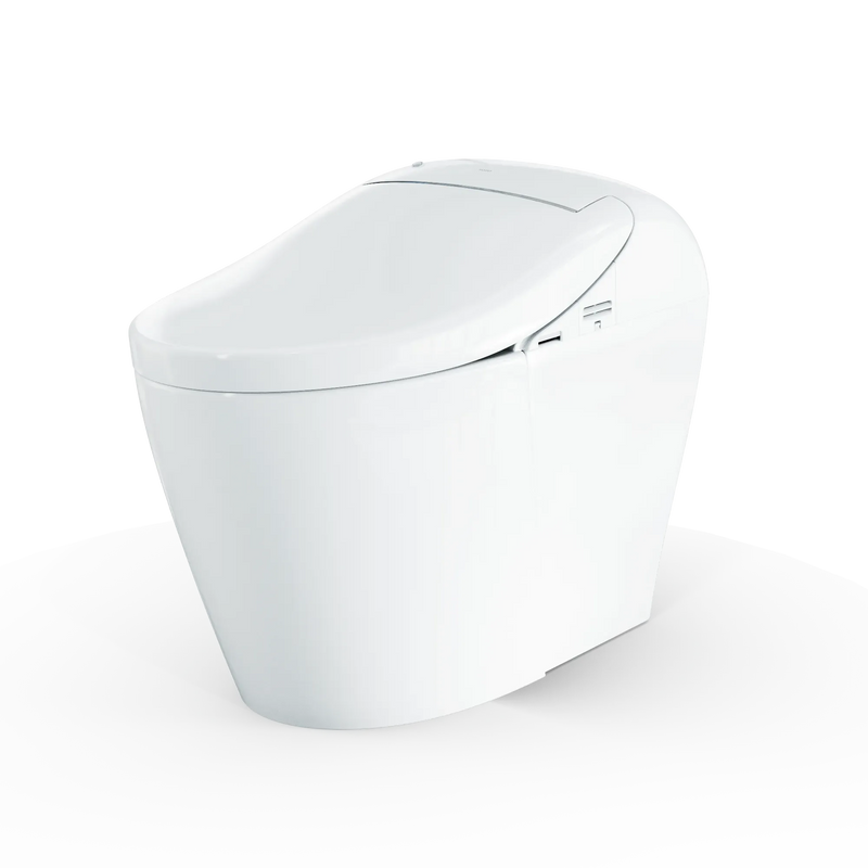 TOTO WASHLET G5A Lite Integrated Smart Toilet MS7421CEMFG angled view showing seat and tank Cotton White