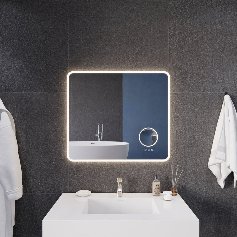 ANZZI LED Bathroom Mirror with 3X Magnification and Defogger 27-in. x 31-in.