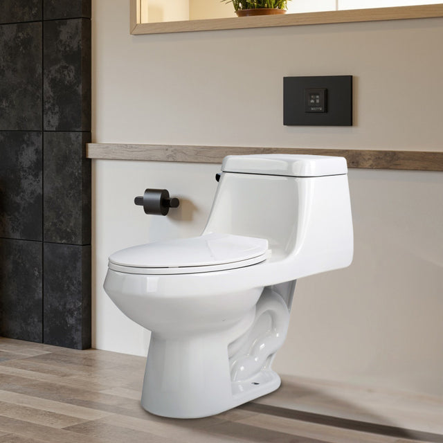 ANZZI ZEUS Series Closed Coupled 1.28 GPF Single Flush Elongated Toilet T1-AZ058