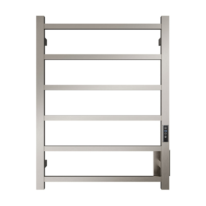 ANZZI Charles Series 6-Bar Wall Mounted Towel Warmer Dual Installation, Digital Control Panel