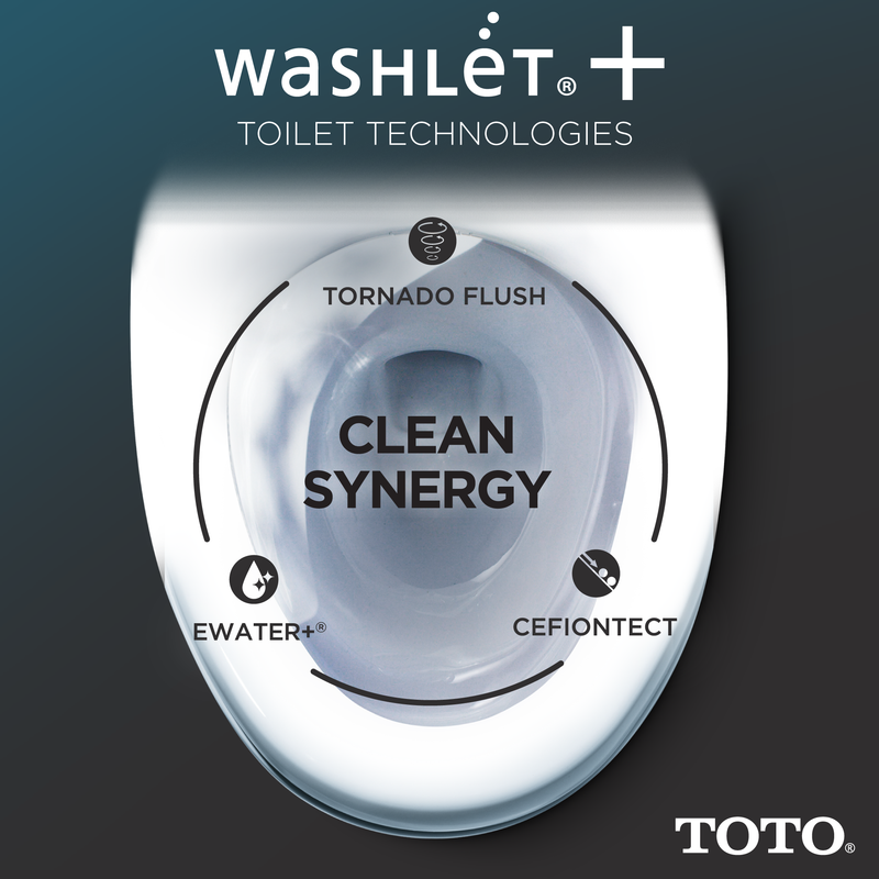 TOTO Drake WASHLET+ S7A Two Piece Toilet 1.28 GPF Universal Height MW7764736CEFG#01