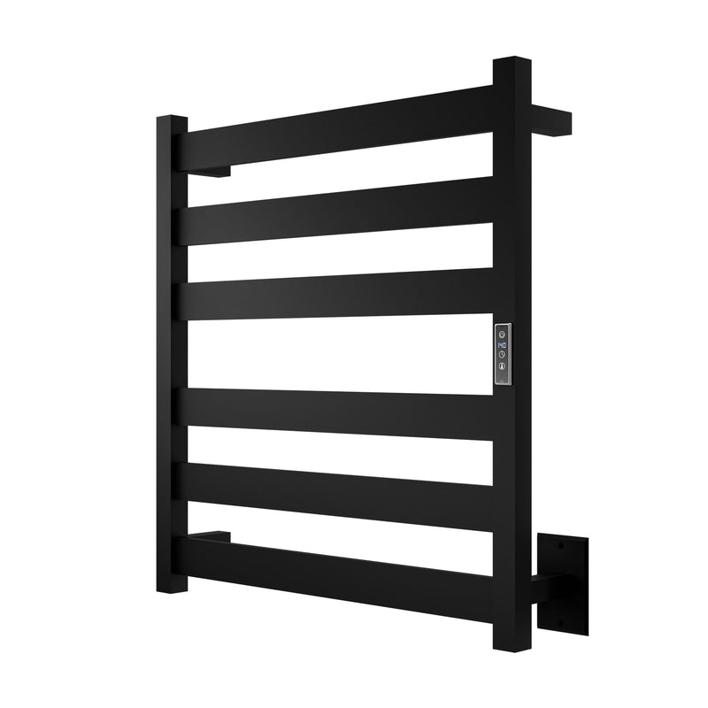 ANZZI Note Series 6-Bar Stainless Steel Wall Mounted Towel Warmer in Matte Black