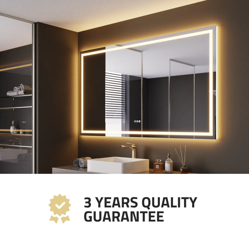 ANZZI Frameless LED Front/Back Light Bathroom Mirror with Defogger 36-in. x 60-in.