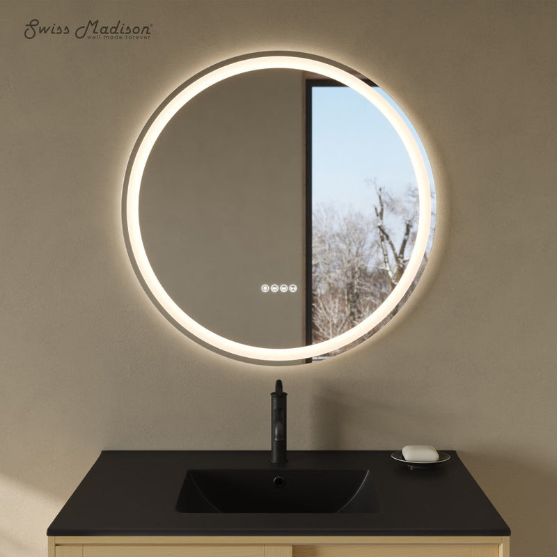 Swiss Madison Monaco 32 in. Round LED Anti-Fog Smart Mirror with Bluetooth SM-VM1001CH