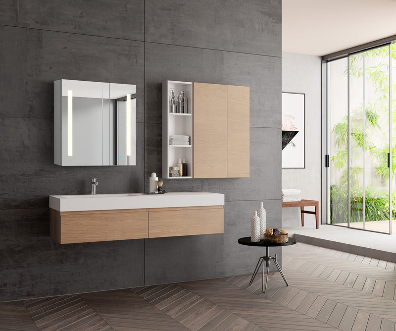 ANZZI Ether Frameless LED Mirror Bathroom Cabinet 28 in. x 32 in. BA-LMDFVCB007AL