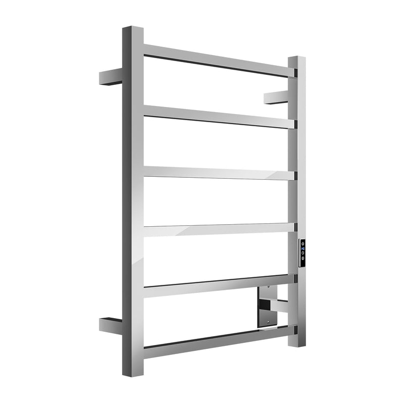ANZZI Charles Series 6-Bar Wall Mounted Towel Warmer Dual Installation, Digital Control Panel