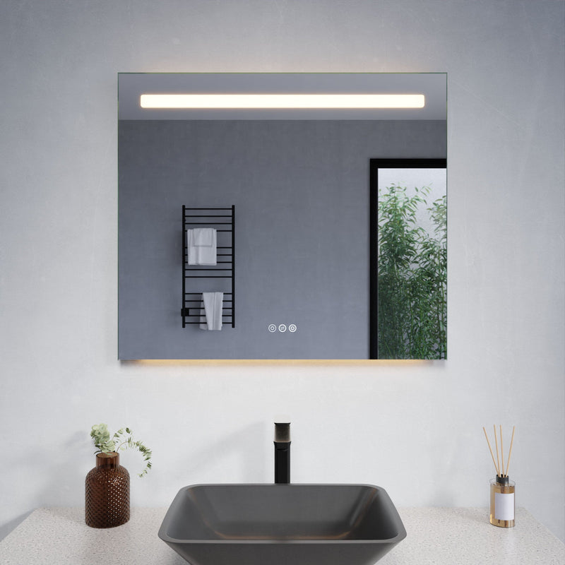 ANZZI Rectangular LED Smart Mirror (24x32 or 28x32 in.), Copper-Free, Adjustable CCT, Built-in Defogger, UL-Certified